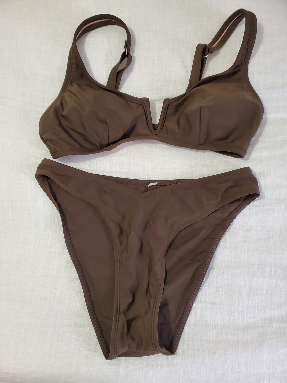 Women’s Brown V-Notch Bikini Set